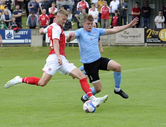Michael Smith in pre-season action against Parkgate yesterday. Picture by Dave Poucher