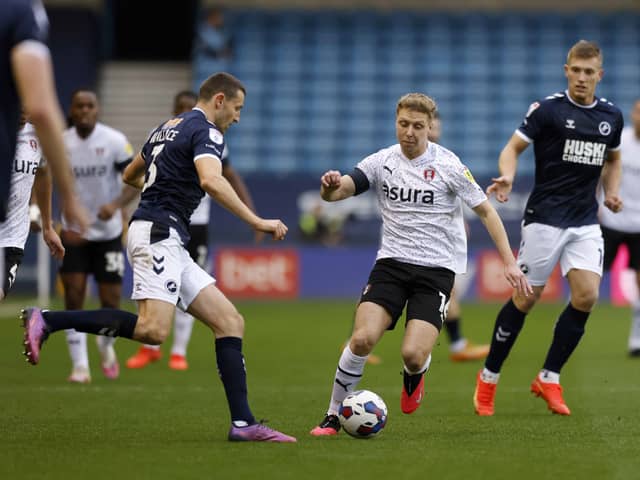 Jamie Lindsay battles against Millwall. Picture by Jim Brailsford