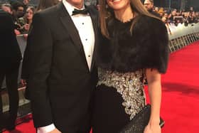 Richard Bluff pictured on the BAFTA's red carpet with sister Nicola Hacking