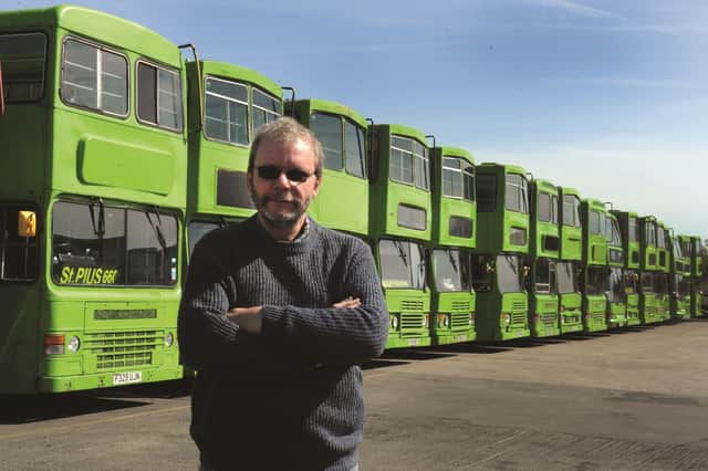 Bright Bus managing director, Mick Strafford, is seen with his fleet of buses at his depot in North Anston.