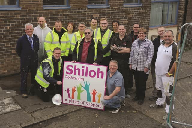 Principal partners and volunteers are seen at the new Shiloh building on Station Road, Masbrough, while the works were being carried out 170513-6