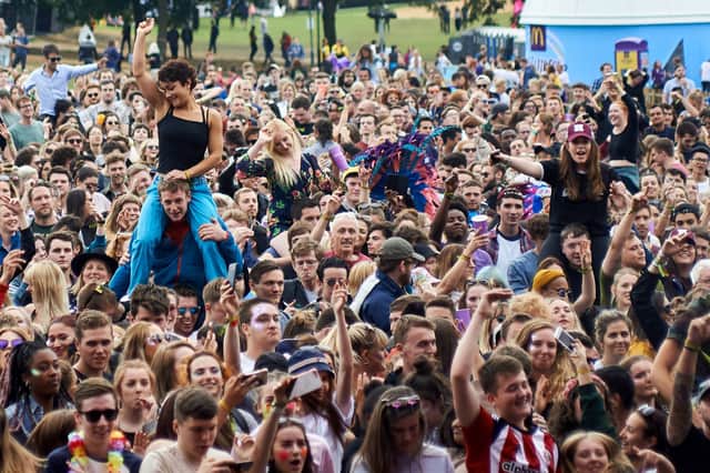 Music lover/reporter Adele is in here somewhere watching Lady Leshurr. Can you spot her?