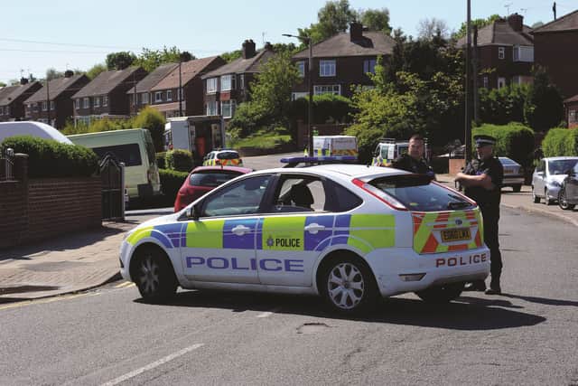 Police at the scene on Broom Valley Road