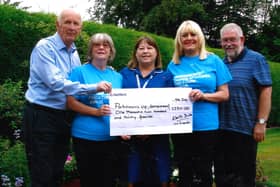 Pictured from left to right are Keith Duke; Susan Duke; Joanne Rose, Parkinson’s specalist nurse; Jan Horsman; and Michael Speight, treasures for Parkinson’s UK Rotherham branch. 