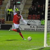 Freddie Ladapo scores. Picture by Kerrie Beddows