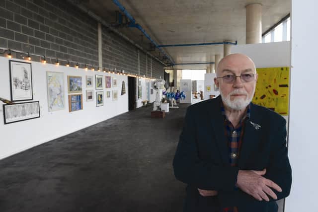 Derek Allport at the inter-county art show, on until next Friday.