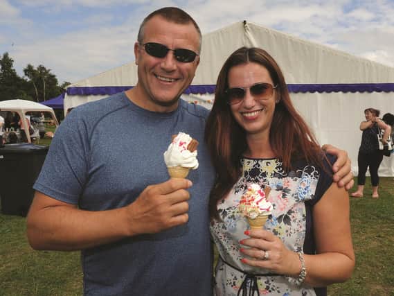 Wickersley Gala was recently held on a sunny Saturday in Wickersley Park. Enjoying an ice cream are Gary and Tracy Richardson. 171079-6
