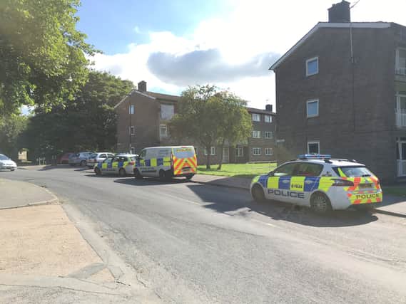Police at the scene this morning. Picture courtesy Alex Roebuck