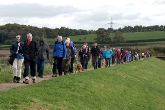 A group of walkers at Thrybergh Country Park