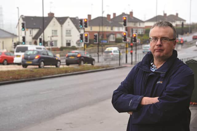 Richard Harrison from Whiston who is concerned about the number of time the lights at Whiston Crossroads have failed. 172171-3