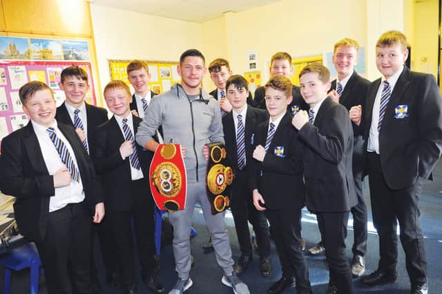 GOLDEN OPPORTUNITY...students from Wales High School who have been chosen to take part in the first Jamie McDonnell Foundation Boxing Academy.