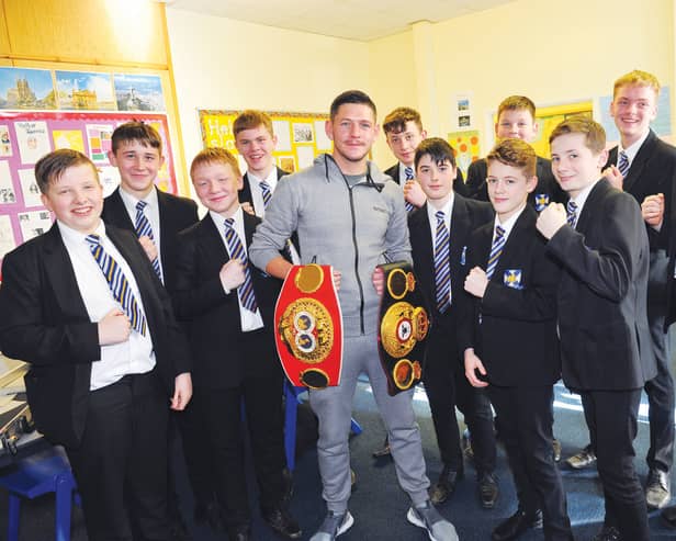 GOLDEN OPPORTUNITY...students from Wales High School who have been chosen to take part in the first Jamie McDonnell Foundation Boxing Academy.