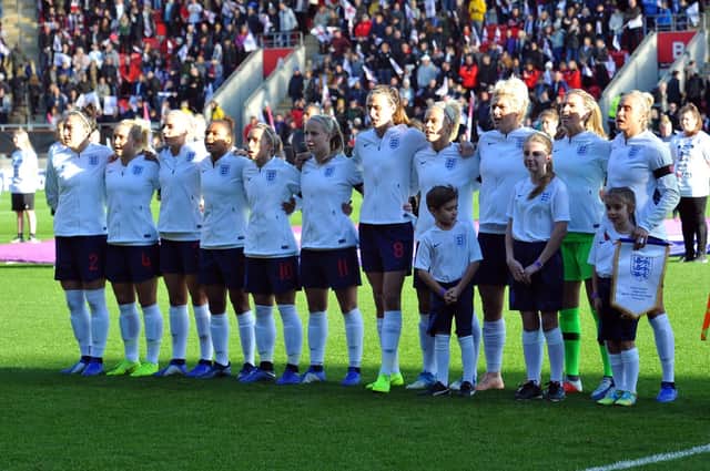 England Ladies before their clash with Sweden at the NYS earlier this month.