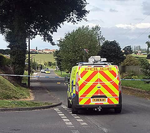 Officers at the scene in Harthill this morning (Wednesday).