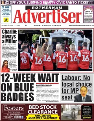 Advertiser front page on Friday