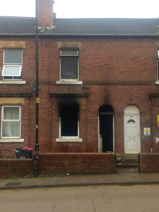 Firefighters spent two hours tackling a fire at this house on Wellgate
