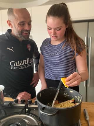 Paul Warne cooks up something tasty with the help of daughter Riley