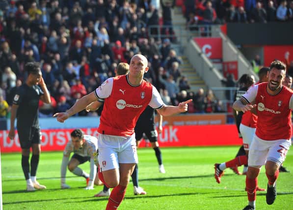 Georgie Kelly scores for Rotherham. Picture by Kerrie Beddows
