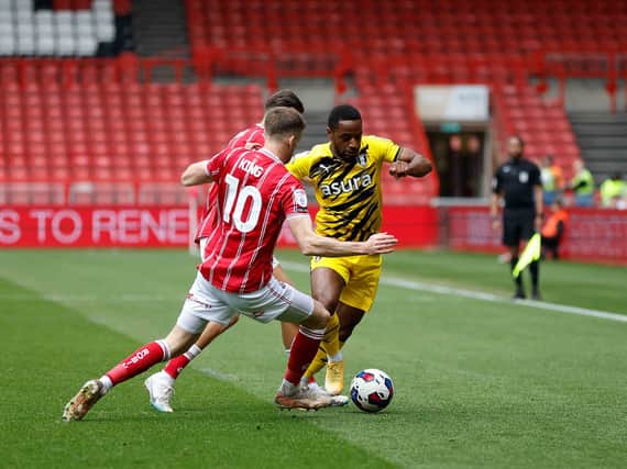 Tariqe Fosu tries to make progress for the Millers in the first half. Picture by Jim Brailsford