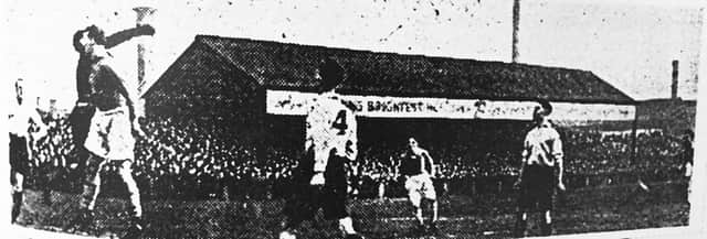 ROTHERHAM United tussle with York City at Millmoor in the mammoth 1946/47 season which started and ended in summer.