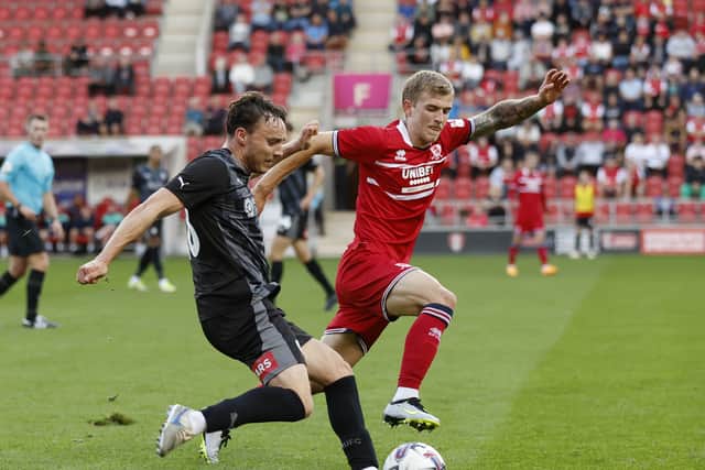 Ollie Rathbone in action against Middlesbrough. Picture by Jim Brailsford