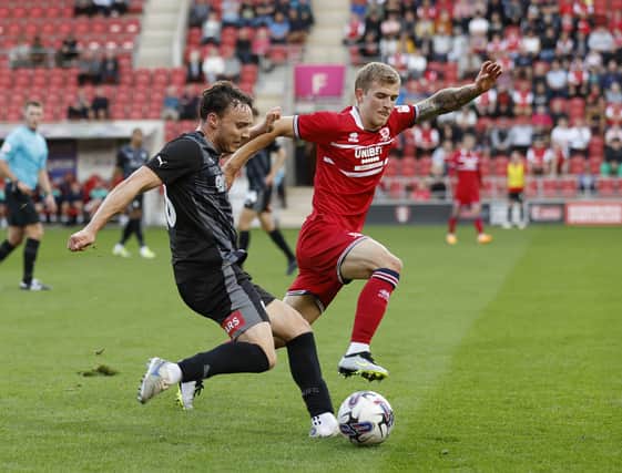 Ollie Rathbone in action against Middlesbrough. Picture by Jim Brailsford