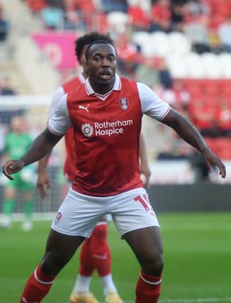 Tolaji Bola in action for Rotherham United in the friendly against Sheffield United. Picture: Kerrie Beddows