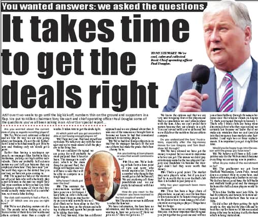 How we covered the interview in the printed version of the Rotherham Advertiser