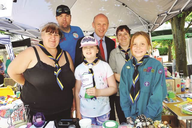 Local MP, John Healey, with members of the 48th Rotherham Wath Scouts Group at the Wath Gala last Saturday. 171180-6