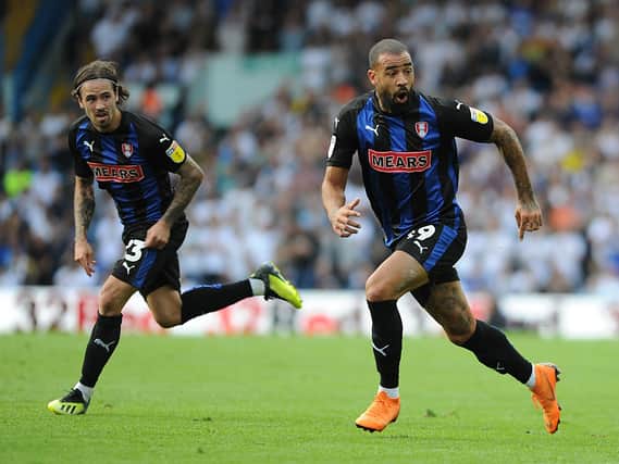 Ryan Williams and Kyle Vassell keep an eye on the ball at Elland Road. Picture: STEVE METTAM