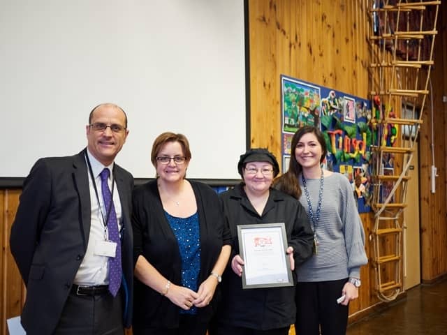 A presentation took place at Anston Hillcrest Primary, as the school received the award on behalf of Rotherham Borough Council. Pictured from left: Paul Woodcock, RMBC acting director for regeneration and environment, Caron Longden from the Soil Association’s Food for Life campaign, Anston Hillcrest’s cook in charge Vicky Bradshaw and deputy head Stephanie Mander.