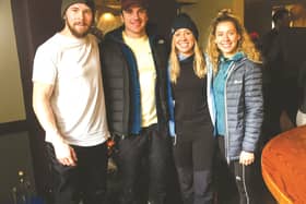 Grace Wilson (second right) with SAS: Who Dares Wins contestants, from left, Mark Peart, Rick Stevens and Esmee Gummer.