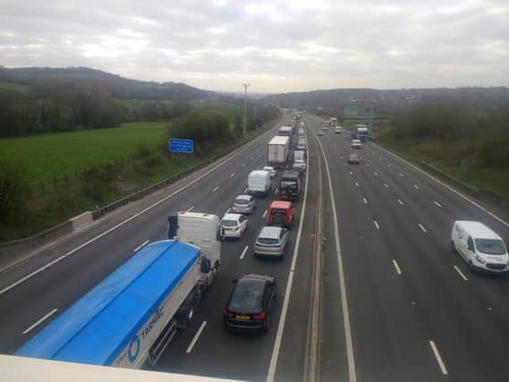 The M1 was closed between junctions 34 and 35