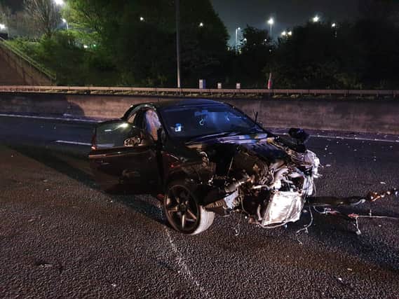 A Vauxhall Astra was involved in two collisions on the M18