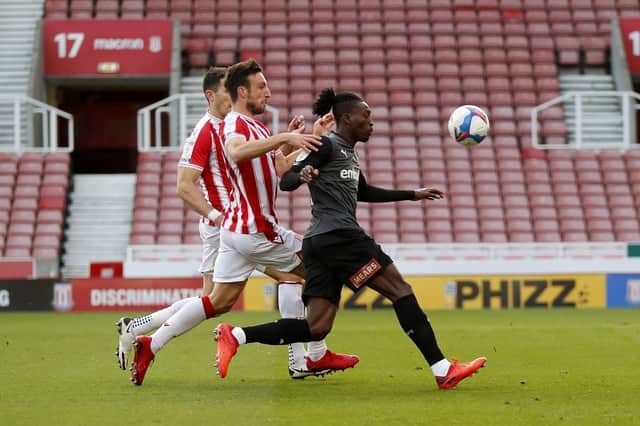 Freddie Ladapo in action at Stoke City. Pictures by Dave Poucher