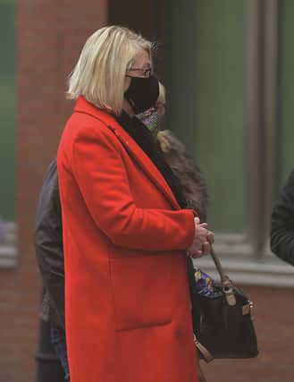 Barbara Sykes arriving at Sheffield Crown Court