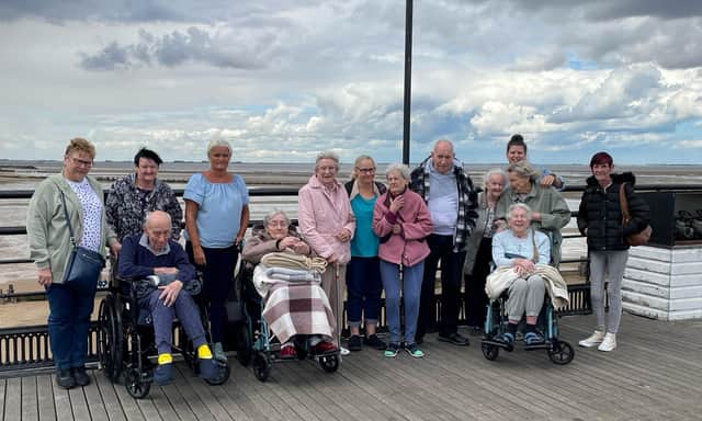 Residents and staff from Broadacres Care Home enjoy a day out at Cleethorpes.