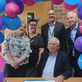 Vicky Wilkinson, Sam Longley, Ben Anderson, Michael Wright and Cllr David Roche sign the pledge to become a breastfeeding friendly borough