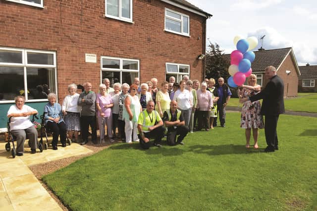 Members of The Lings Monday Club celebrated the completion of their new garden at the centre at Sedge Close, Bramley. The Mayor of Rotherham Cllr Eve Rose Keenan and her Consort Pat Keenan released balloons to mark the opening of the garden, which was funded by a grant from RotherFed along with donations from members. Also pictured are representatives of Fortum who did the landscape work. 171368-1