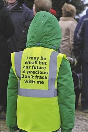 A young anti-fracking protestor at Woodsetts 172088-3