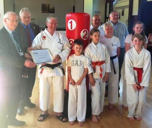 PCC Dr Alan Billings (left) with ward councillors and MAPS Karate Club members.