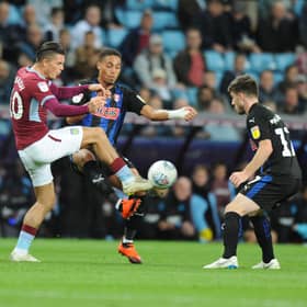 Zak Vyner and Ryan Manning scrap it out in Tuesday's defeat at Aston Villa.