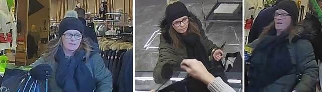 Police would like to speak to the woman in these images