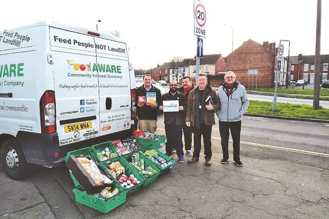 Mexborough Foodbank and Food Aware representatives with Abdul Ghani, of Ilhaam Connected Network.