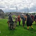 Sudrjorvik re-enactors demonstrating everyday life in Viking times.