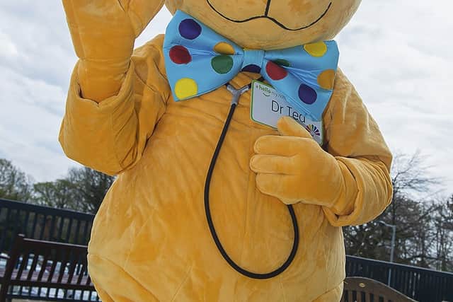 The Rotherham Hospital and Community Charity mascot Dr Ted