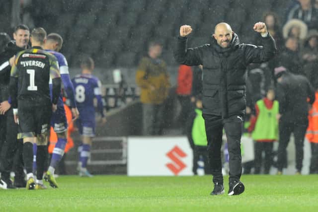 Paul Warne after the final whistle against MK Dons