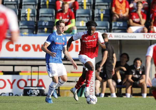 Josh Kayode in action at Rochdale. Picture by Jim Brailsford