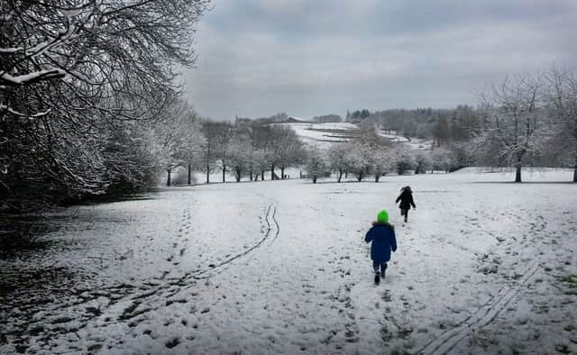 Snow in Herringthorpe Valley Park in January 2016.