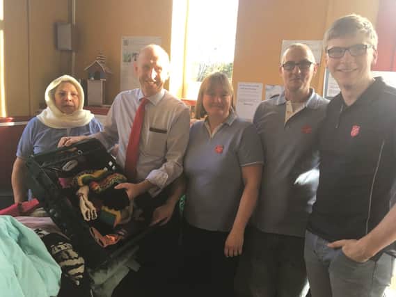 John Healey (second from left) with Salvation Army members